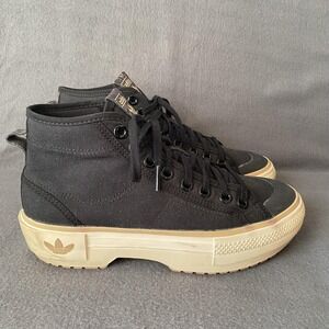 Adidas Nizza Trek Shoes‎ Womens Size 8 Black Platform High Top Leopard FZ5999